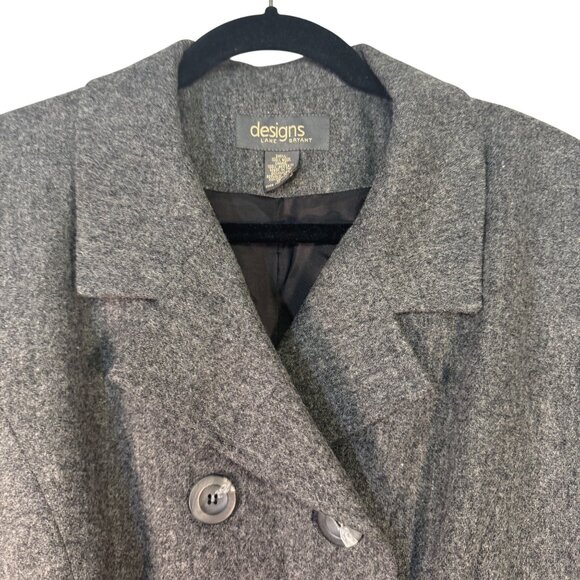 Lane Bryant Designs Womens Size 16 Double-Breasted Wool Blazer  Gray - Picture 2 of 9